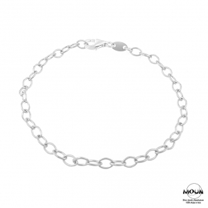 Bracciale composto da catena rolò 70 ovale in argento 925 anallergico. 