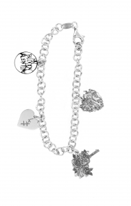 Bracciale #bloodyvalentine  in argento con 4 charm 