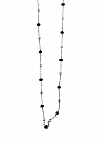 Collana girocollo in argento rodiato e smalto nero