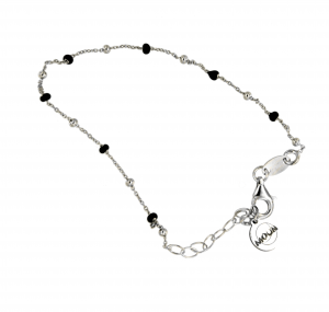 Bracciale in argento rodiato e smalto nero 