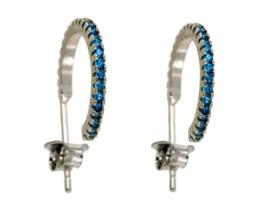 Orecchini hoops con zirconi celesti