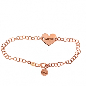 Bracciale con cuore centrale con incisione personalizzata 